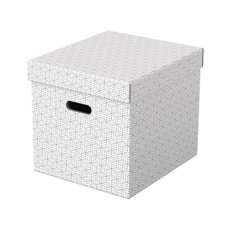 Caja almacenamiento esselte cubica color blanco 365x320x315 mm pack de 3 unidades Caja almacenamiento esselte cubica color blanco 365x320x315 mm pack de 3 unidades