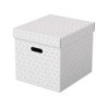 Caja almacenamiento esselte cubica color blanco 365x320x315 mm pack de 3 unidades