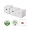 Caja almacenamiento esselte cubica color blanco 365x320x315 mm pack de 3 unidades