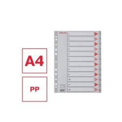 Separador numerico esselte cartulina 1-12 juego de 12 separadores folio multitaladro