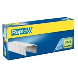 Grapas rapid 26/6 standard galvanizada caja 5000 unidades