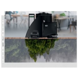 Funda multitaladro leitz din a3 polipropileno piel de naranja con refuerzo 100 mc bolsa de 25 unidades