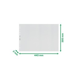 Funda multitaladro leitz din a3 polipropileno piel de naranja con refuerzo 100 mc bolsa de 25 unidades