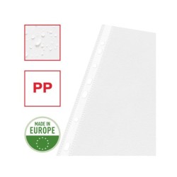 Funda multitaladro esselte din a4 polipropileno piel de naranja con refuerzo bolsa de 100 unidades