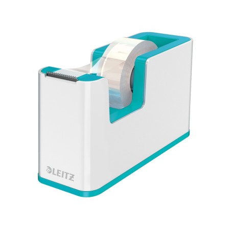 Portarrollo sobremesa leitz wow dual para cintas 33 mt color turquesa/blanco