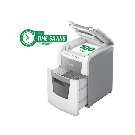 Destructora de documentos leitz iq auto para pequeña oficina 100 p5 blanca
