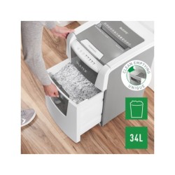 Destructora de documentos leitz iq auto para pequeña oficina 100 p5 blanca