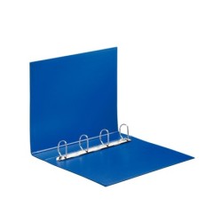 Carpeta esselte 4 anillas 40 mm folio plastico forrado con tarjetero color azul