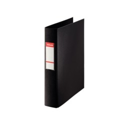 Carpeta esselte 2 anillas 40 mm folio plastico forrado con tarjetero color negro