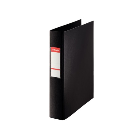 Carpeta esselte 2 anillas 40 mm folio plastico forrado con tarjetero color negro