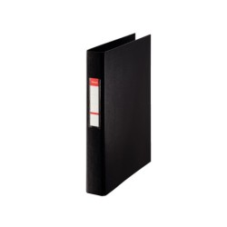Carpeta esselte 2 anillas 25 mm folio plastico forrado con tarjetero color negro