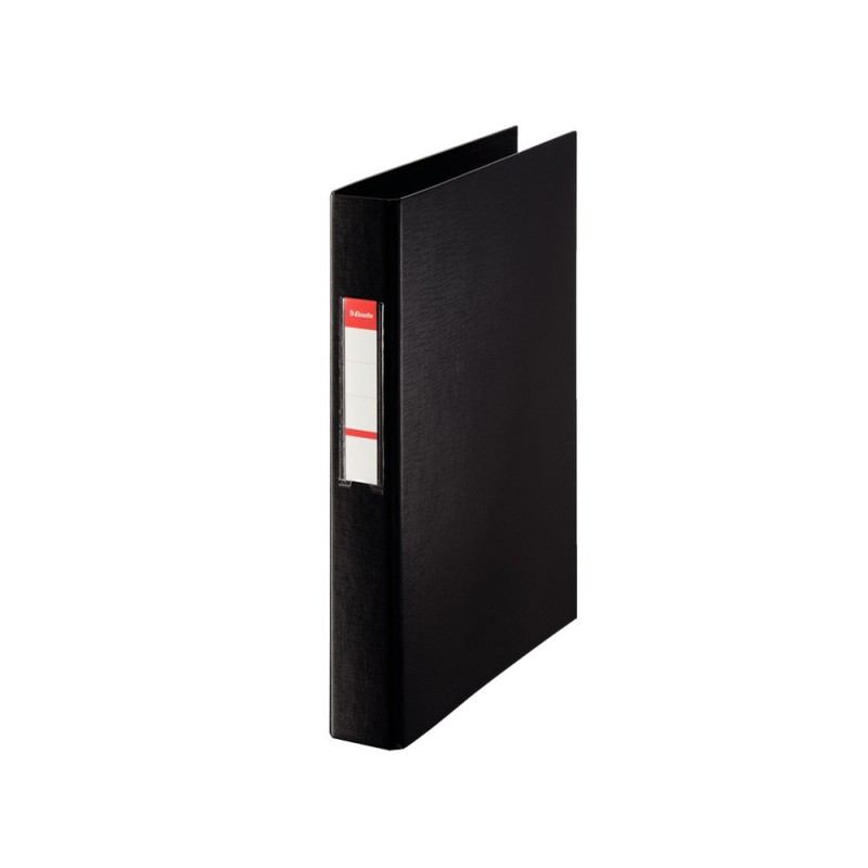 Carpeta esselte 2 anillas 25 mm folio plastico forrado con tarjetero color negro