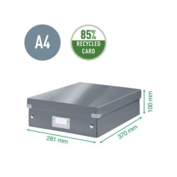 Caja almacenamiento leitz click & store mediana color negro 280x100x370 mm