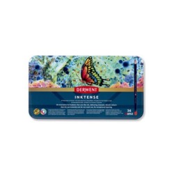 Lapices de colores derwent inktense caja metalica 36 unidades colores surtidos