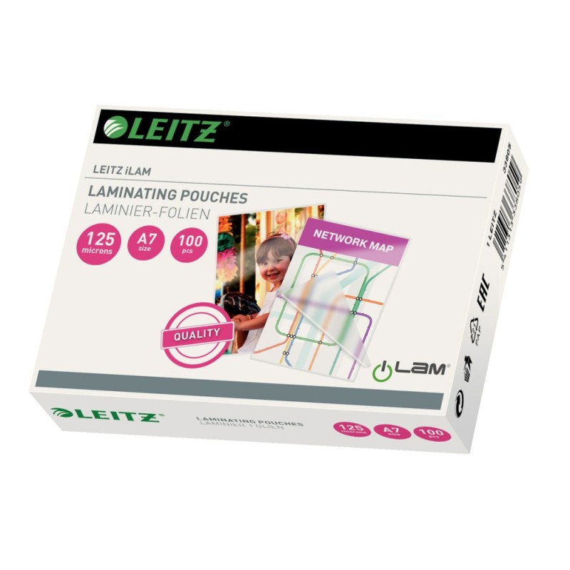 Bolsa de plastificar leitz din a7 125 mc caja de 100 unidades