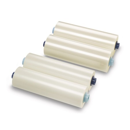 Repuesto para plastificadora gbc 305mm x 75mt 75 mc pack 1 bobina brillo  1 bobina mate
