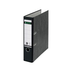Archivador de palanca leitz co2 neutral carton jaspeado 180 din a4 lomo 80 mm negro