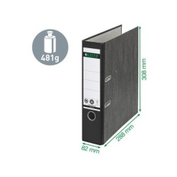 Archivador de palanca leitz co2 neutral carton jaspeado 180 din a4 lomo 80 mm negro