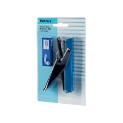 Grapadora petrus majorette de tenaza 205 capacidad 10 hojas  1 caja grapas n 202