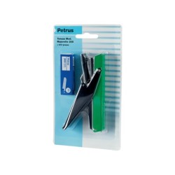 Grapadora petrus majorette de tenaza 205 capacidad 10 hojas  1 caja grapas n 202