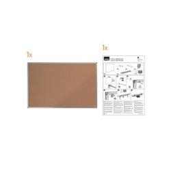 Tablero de anuncios nobo essence corcho marco aluminio 1200x900 mm