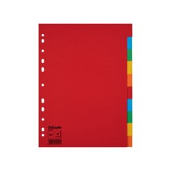 Separador esselte cartulina juego de 10 separadores folio multitaladro