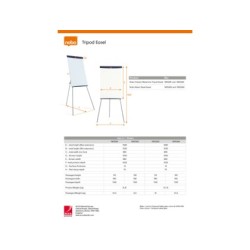 Pizarra caballete nobo basic magnetica lacada con tripode 680x1840x680 mm