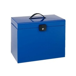 Maletin metalico esselte con cinco carpetas colgantes din a4 color azul
