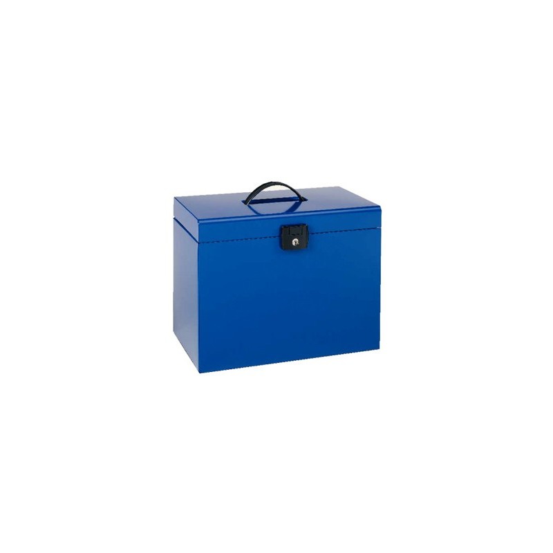 Maletin metalico esselte con cinco carpetas colgantes din a4 color azul