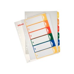 Separador numerico proyecto esselte plastico 1-6 juego de 6 separadores imprimible din a4 multitaladro