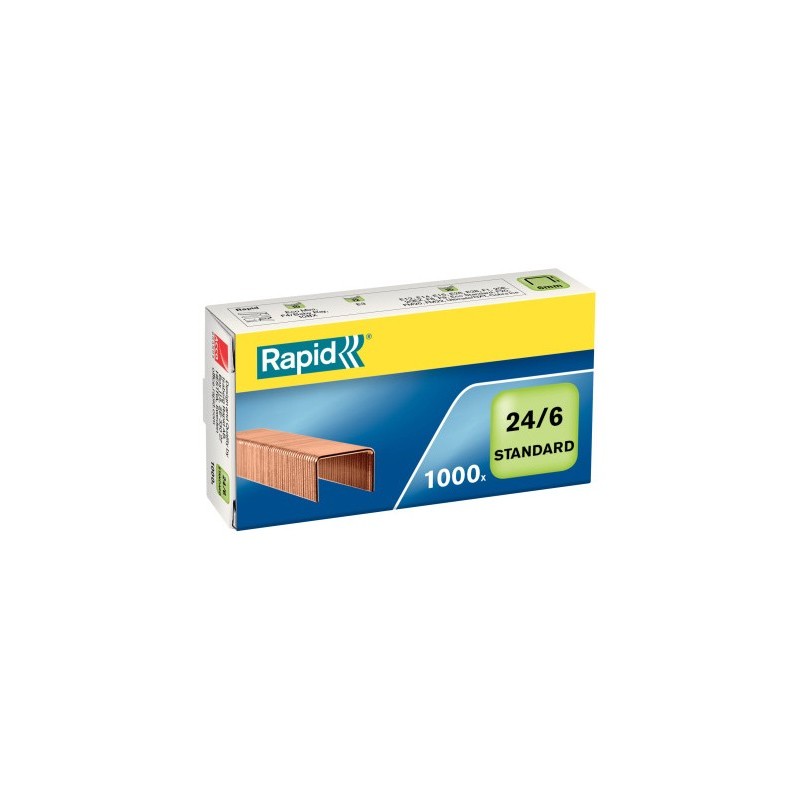 Grapas rapid n 24/6 cobreada caja de 1000 unidades