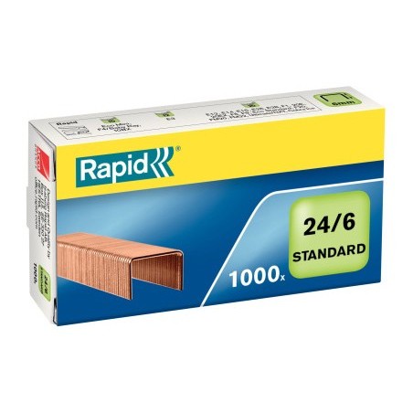 Grapas rapid n 24/6 cobreada caja de 1000 unidades