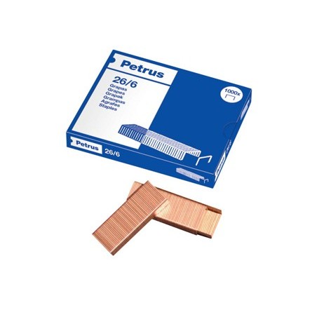 Grapas petrus n 26/6 cobreada caja de 1000 unidades