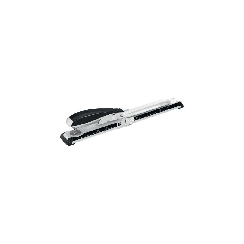 Grapadora petrus 600 brazo largo capacidad 40 hojas color gris/negro usa grapas 22/6 24/6-8 y 26/6-8