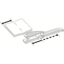 Grapadora petrus 600 brazo largo capacidad 40 hojas color gris/negro usa grapas 22/6 24/6-8 y 26/6-8