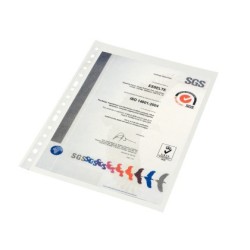 Funda multitaladro esselte din a4 80 mc polipropileno cristal 80 mc caja de 100 unidades