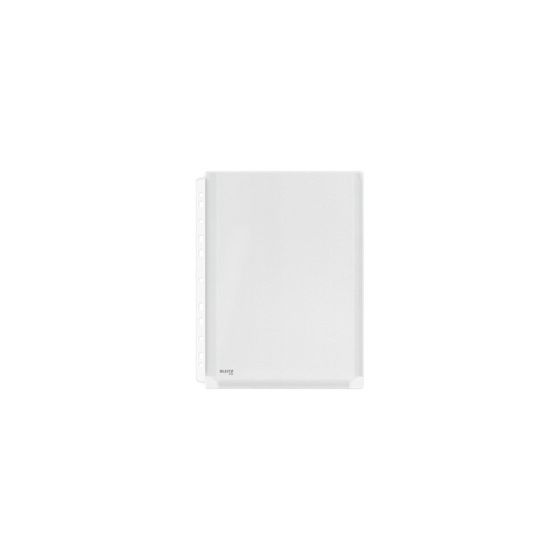 Funda multitaladro leitz con fuelle din a4 con refuerzo 170 mc cristal pack de 10 unidades