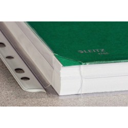 Funda multitaladro leitz con fuelle din a4 con refuerzo 170 mc cristal pack de 10 unidades