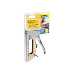 Grapadora rapid clavadora pro r23e metalica cromada usa grapas n 13