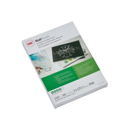 Bolsa de plastificar gbc din a4 2x125 micras mate caja de 100 unidades