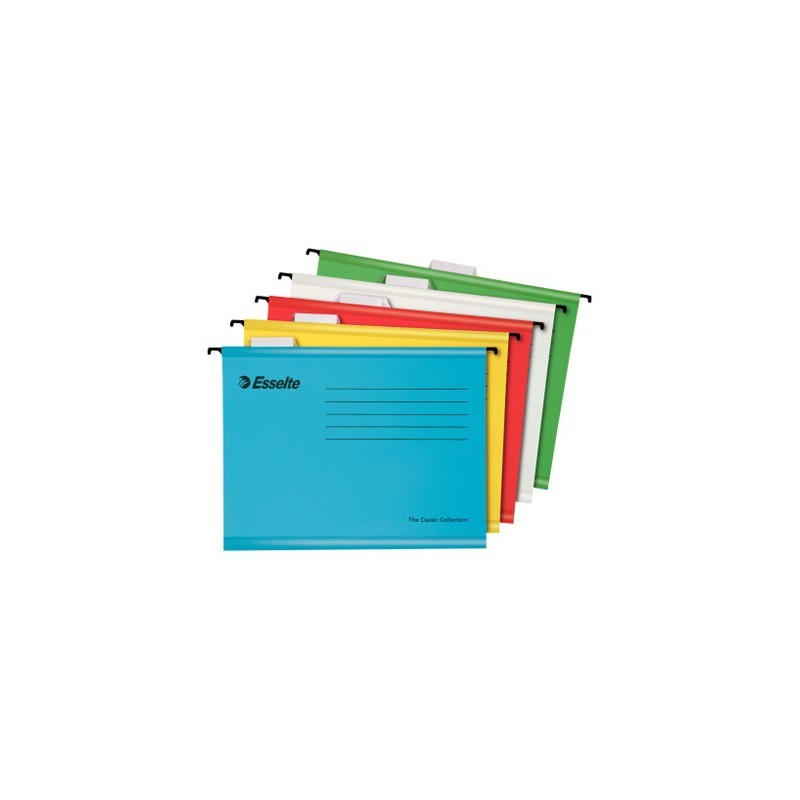 Carpeta colgante esselte din a4 lomo v kraft pack de 10 unidades colores surtidos