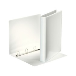 Carpeta canguro esselte basica 4 anillas mixtas 25 mm din a4 plastico color blanco