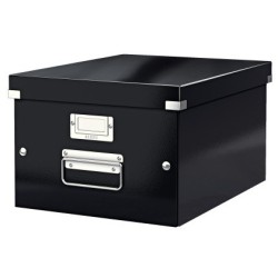 Caja almacenamiento leitz click&store wow carton reciclado color negro 281x200x369 mm