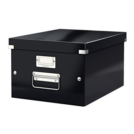 Caja almacenamiento leitz click&store wow carton reciclado color negro 281x200x369 mm