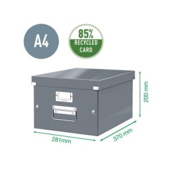 Caja almacenamiento leitz click&store wow carton reciclado color blanco 281x200x369 mm
