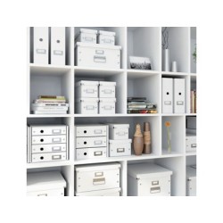 Caja almacenamiento leitz click&store wow carton reciclado color blanco 281x200x369 mm