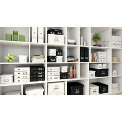 Caja almacenamiento leitz click&store wow carton reciclado color blanco 281x200x369 mm