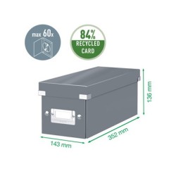 Fichero cd leitz click&store carton plastificado capacidad 30 cd color negro 143x147x352 mm