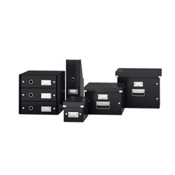 Fichero cd leitz click&store carton plastificado capacidad 30 cd color negro 143x147x352 mm