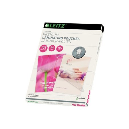 Bolsa de plastificar leitz din a4 125 micras caja de 100 unidades